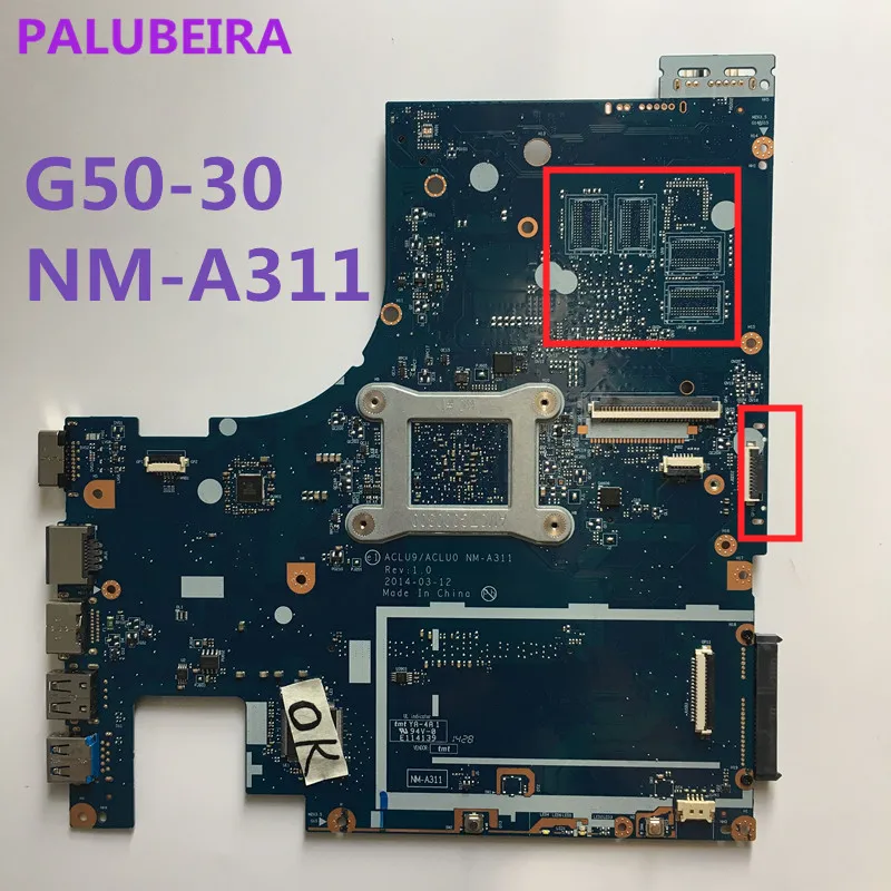 PALUBEIRA для ACLU9 / ACLU0 NM A311 материнская плата ноутбука Lenovo G50 30 с ЦПУ
