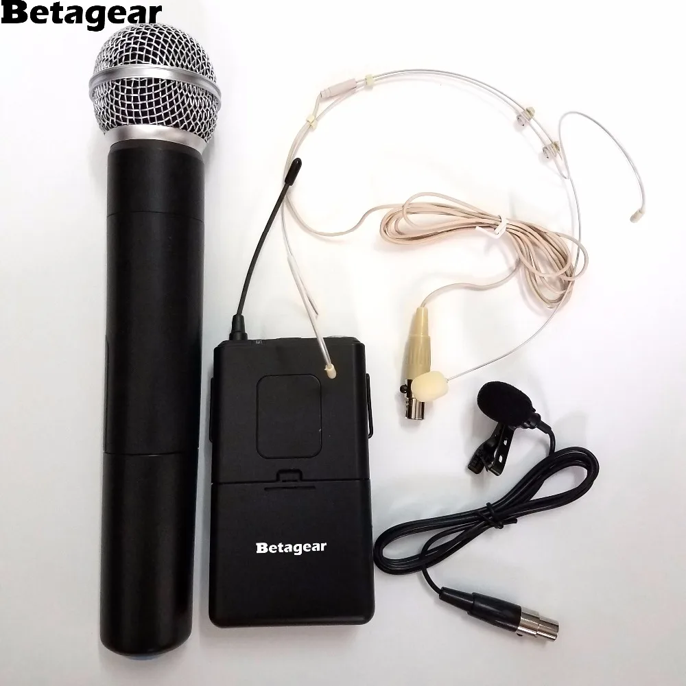 Betagear PXG24 58A одноканальный УВЧ вокальный беспроводной микрофон для караоке системы/Малый сценический ручной+ нагрудный+ гарнитура микрофон