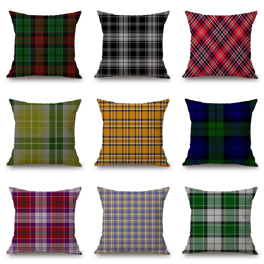 

Maiyubo Scottish Plaid Cushion Cover Bohemian Geometric Pillow Case Mandala Home Decorative Pillow Cover for Sofa Car Almofada