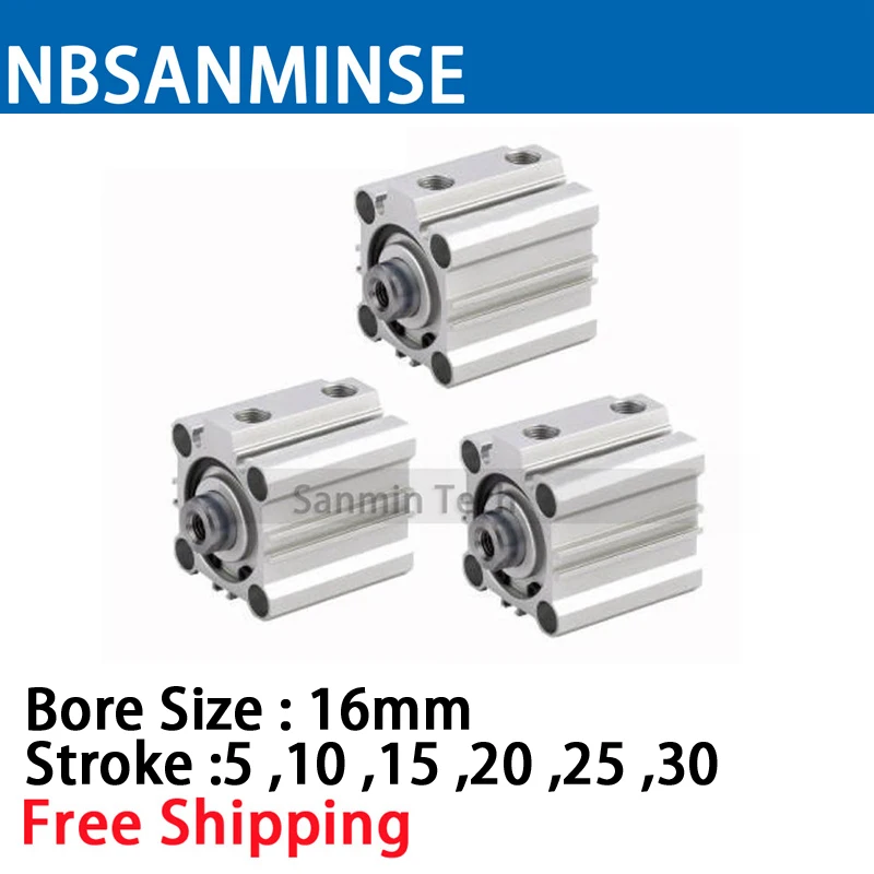 

NBSANMINSE CQ2B16 Bore Compact Cylinder Double Acting Pneumatic Compact Cylinder SMC Type Air Cylinder