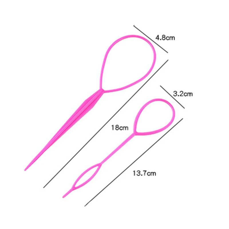 2 шт./компл. Пластик петли для волос инструмент для укладки волос, "конский хвост", заплетены чайник петля Pull волосы иглы для Для женщин девушки DIY прически магический зажим