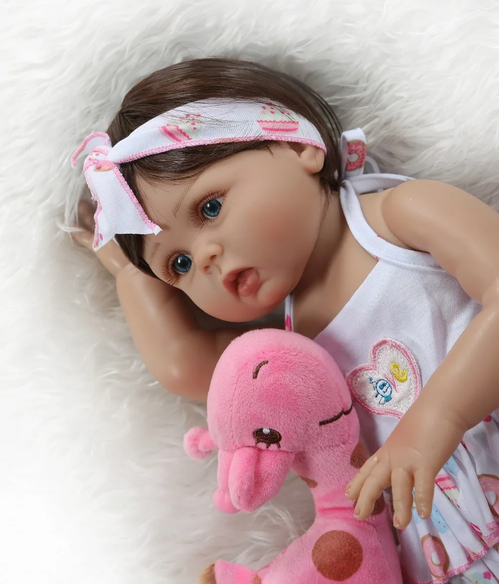 NPK 47 см новорожденная кукла bebe Кукла reborn baby girl силиконовая для всего тела игрушка