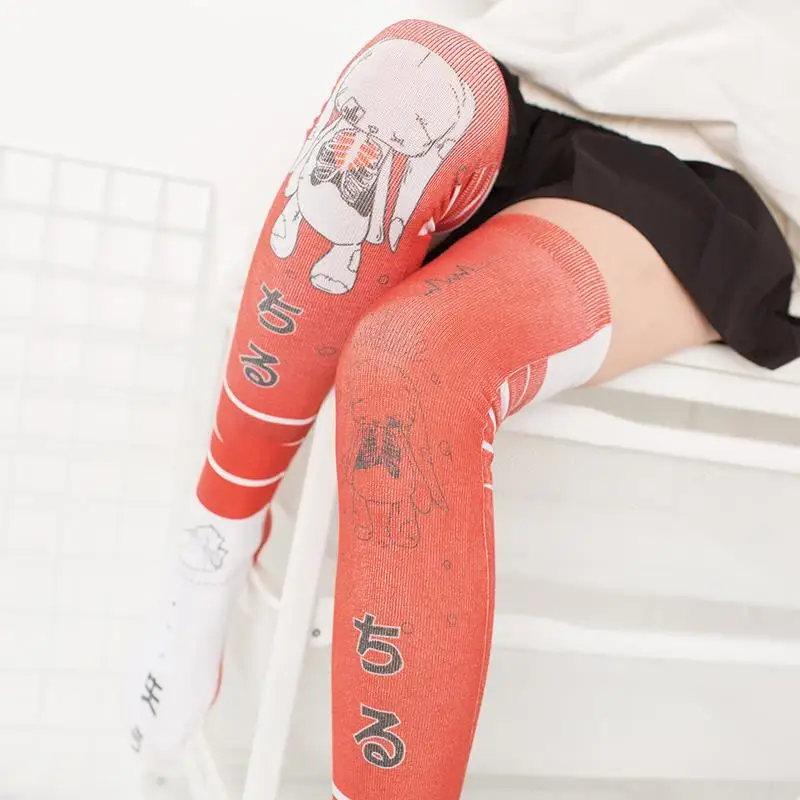 Kawaii Nylon Stockings Women's Sexy Japanese style Striped Knee Stockings Printed Thin Long Stocking for School Girls 5S-SW04 Kawaii Nylon Stockings Women's Sexy Japanese style Striped Knee Stockings Printed Thin Long Stocking for School Girls 5S-SW04