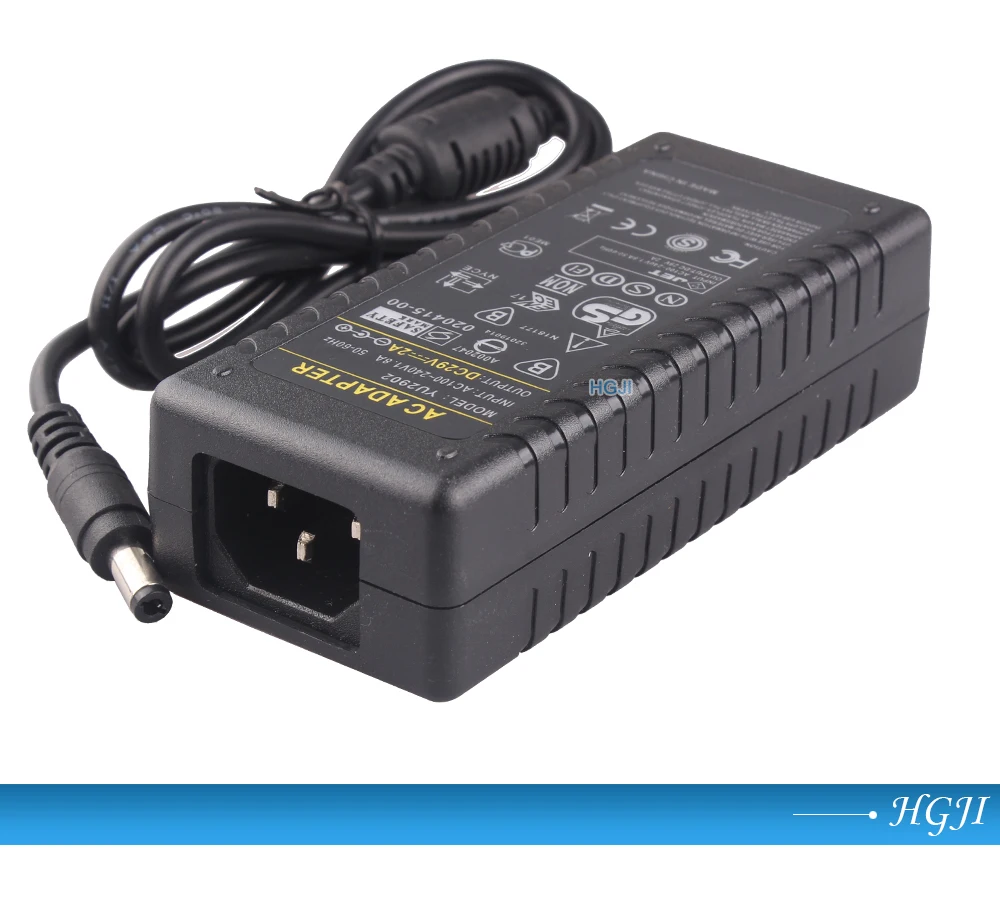 От 1 шт. AC100V-240V для DC29V 2A Мощность адаптер высокого качества 29 в 2.0a адаптер зарядное устройство с выходом постоянного тока, 5,5*2,5/2,1 мм