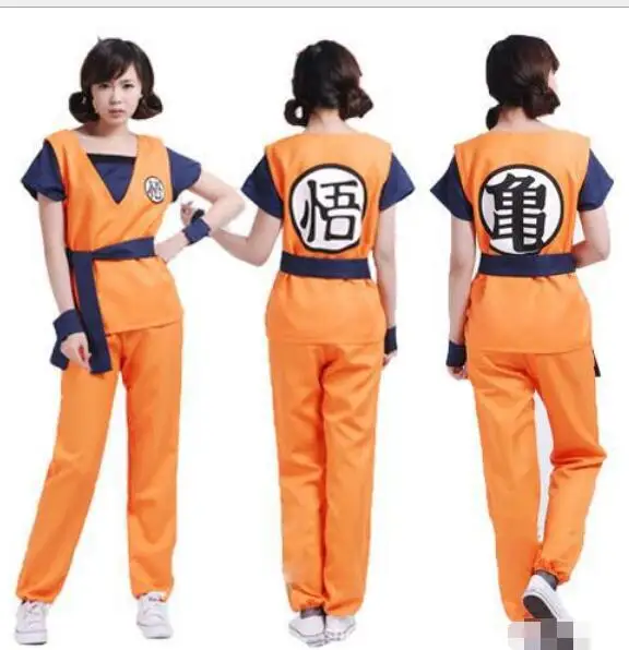 

New Dragon Ball Z Goku Cosplay Costume Dragonball Z Fancy Dress Size M-XXL footcover dragonball z wigs