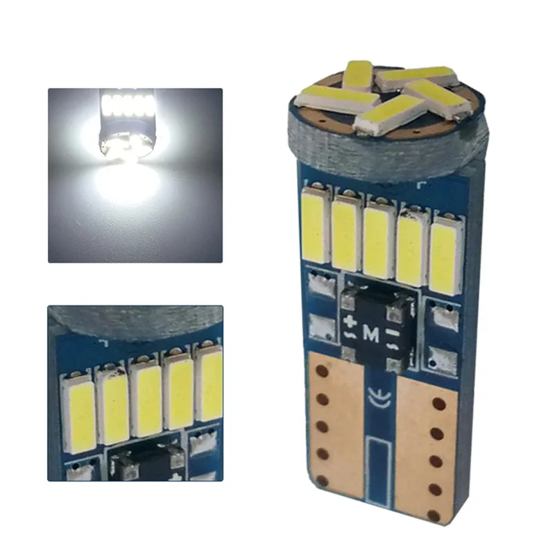 

10pcs T10 LED Canbus 194 W5W Bulbs 4014 SMD 15 LED Bulbs White Error Free Car Auto Wedge Interior Light Dome Map Trunk Lamp 12V