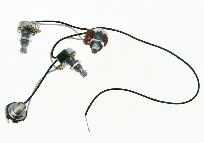 KAISH Bass Prewired Wiring Harness Alpha 500K Mini Pots 2V1T 1 Socket