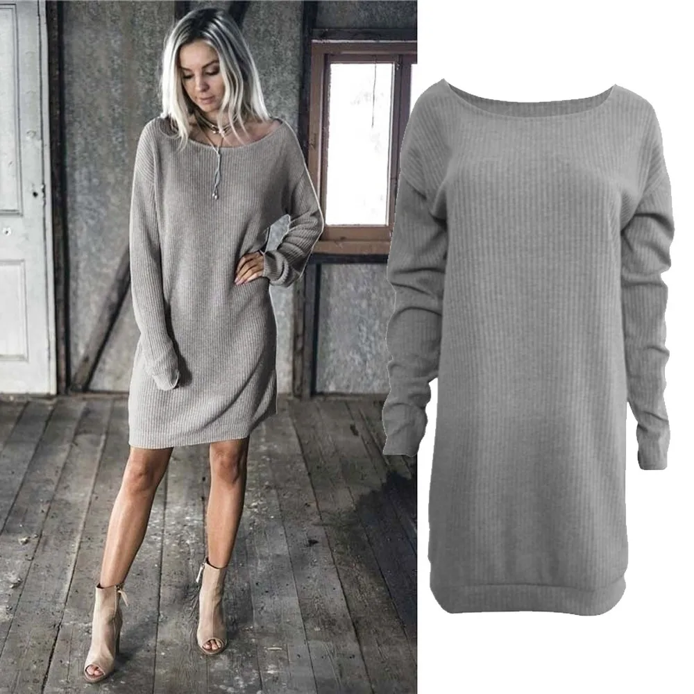 womens grey sweater dress