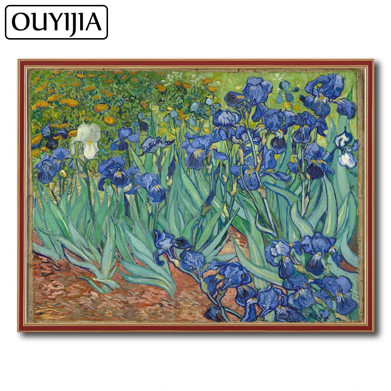 

OUYIJIA 5D DIY Van Gogh Irises Vincent Home Decoration Diamond Painting Square Embroidery Diamond Cross Stitch Rhinestone Mosaic