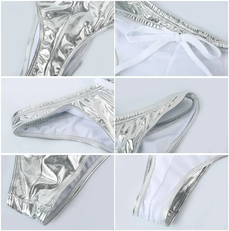 Мужская одежда для купания для геев, плавки, золотые, серебристые ...