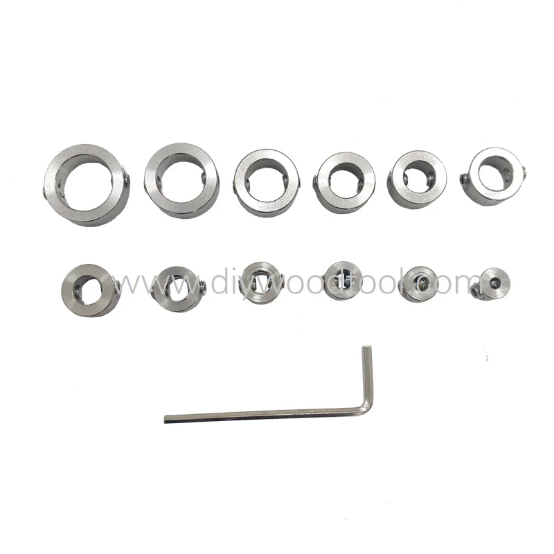 

12pcs/set Stainless Steel Drill Bit Stop Collar Set, Limit Rings Stop Depth for Precise Drilling