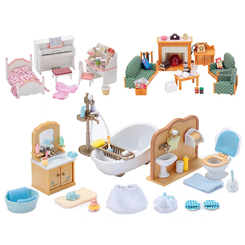 Sylvanian Families пушистая фигурка кукольный домик мебель игровой набор w/фигурка девочка детская игрушка подарок