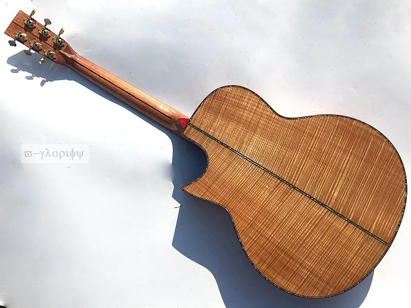 Твердый кленовый флейм деревянная акустическая гитара с бесплатным жесткий чехол 41 дюймов китайская фабрика по производству высоко глянцевый Гитары ra