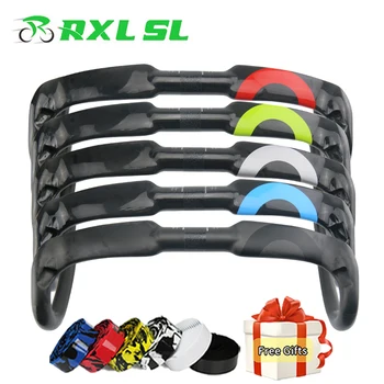 

RXL SL Cycling Carbon Fiber Handlebar Black Road Bike UD Matte/Glossy Bent Bars Tape 31.8mm Bicycle Winding Handlebar