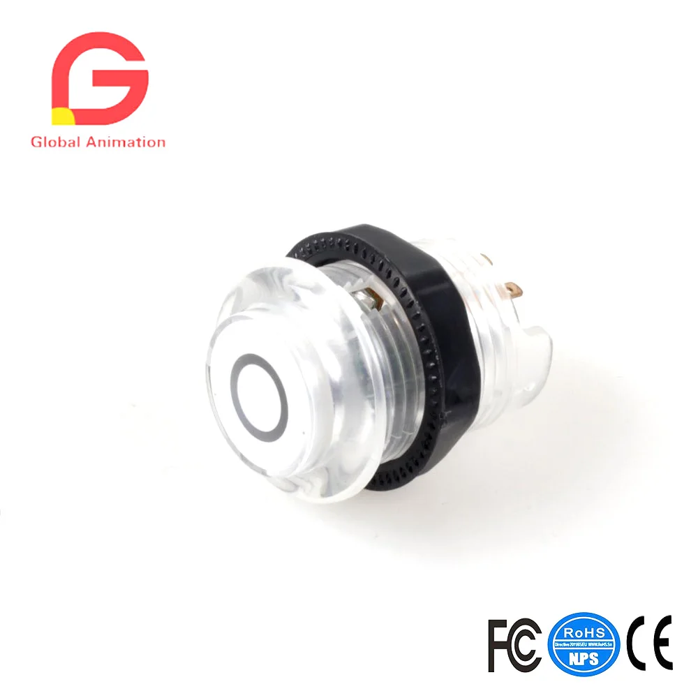 4x30 мм Аркада Китай светодиодная Кнопка Встроенный переключатель 5 в кнопки с подсветкой автоматический обесцвечивание для аркадного