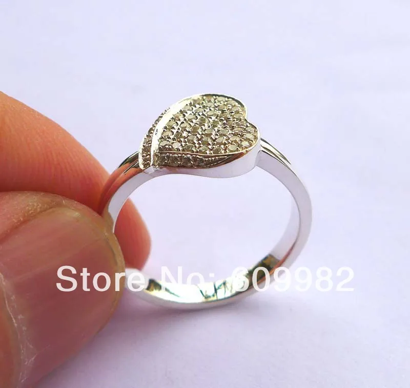 

Wellmade Solid 925Sterling Silver&CZ Heart Ring