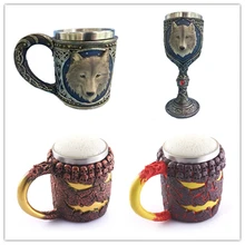 350 ML Doppelwand Aus Edelstahl 3D Schädel Wolf Kaffee Tee Meine Flasche Becher Halloween Geburtstagsgeschenk Trinkbecher Monsters milch
