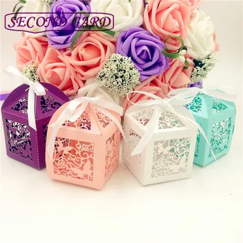 

50pcs Wedding Gifts For Guests Wedding Decorations Party Supplies Kids Party Favors Butterfly Laser Cutting Chocolate Candy Box