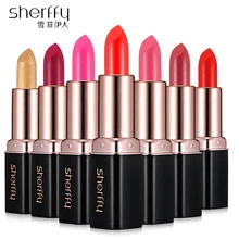 Стойкая губная помада Sherffy, набор, цветной бальзам для губ Virgin Kiss, тонированный бальзам для губ, ретро макияж, Золотая Роза, губная помада, макияж, Быстросохнущий металлик