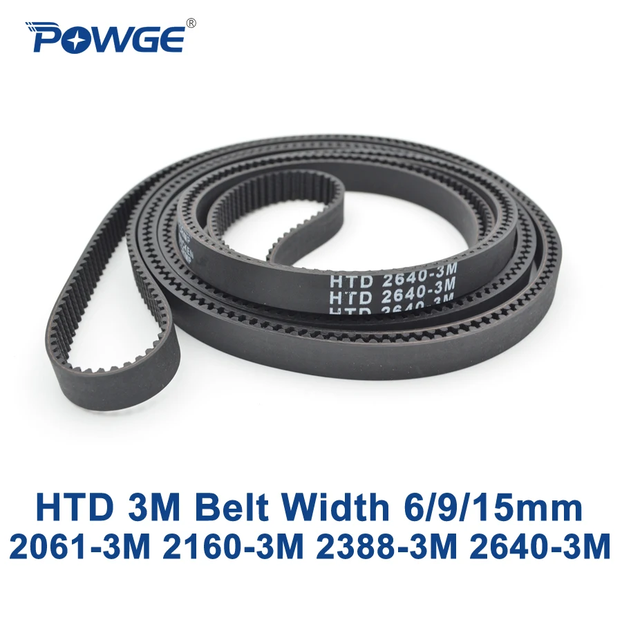 POWGE HTD 3M Timing belt C= 2061 2160 2388 2640 width 6/9/15mm Teeth 687 720 796 880 HTD3M synchronous 2061 3M 2388 3M 2640 3M-in Transmission Belts from ...