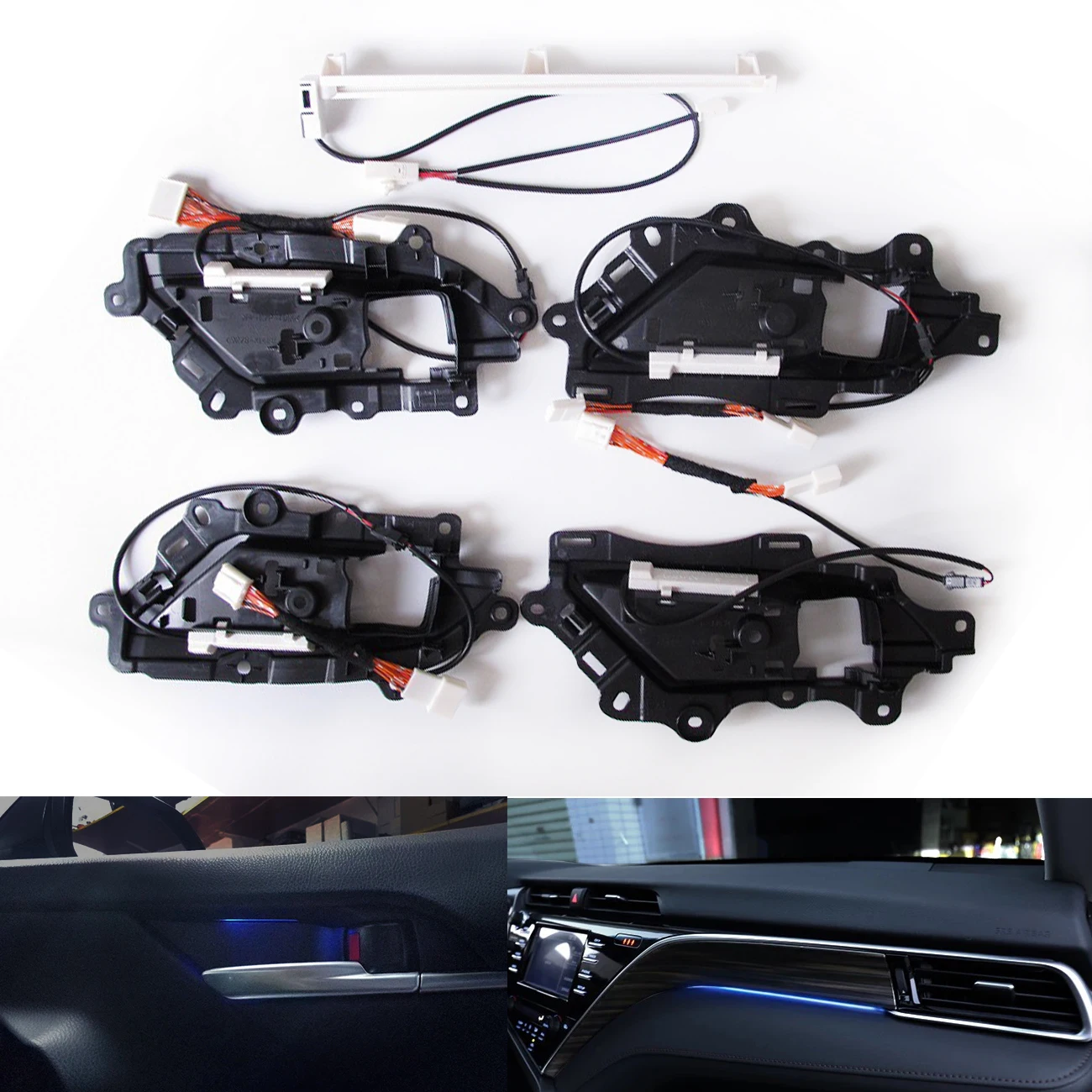 

Car LED Atmosphere lamp Door Copilot Central Control Light led light blue color For Toyota Camry 2018