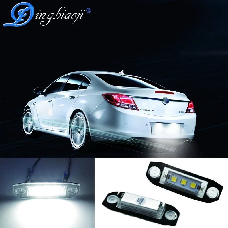

DINGBIAOJI 2X Car LED Lights12V White 3-SMD License Plate Number Lamp For Volvo S80 S60 Xc90 V50 C70 S40 V70 E-marked