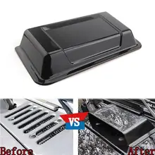 Black Cowl Hood Vent Scoop Air Flow Intake Turbo Bonnet Vent Cover Decal Fit For Wrangler TJ 1998 -2006 JK 98-2015 Car Styling