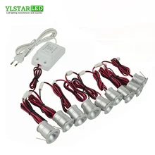 YLSTAR Free shipping LED Mini spotlight 9PCS/SET 1W Indoor Lamps for bedroom Cabinet Lighting AC85-265V Ceiling Downlight