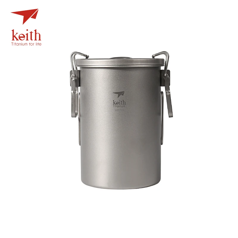 Keith titanio Camping al aire libre de la olla con asas plegables senderismo cocina viajes Picnic utensilios de cocina utensilios 900 ml 256G Ti6300