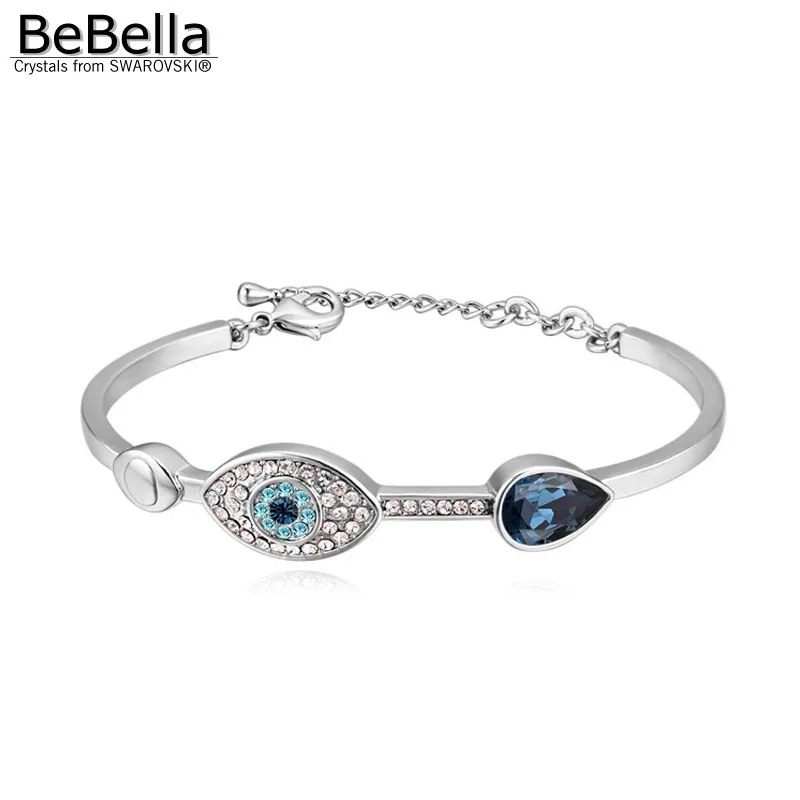 Браслет-манжета BeBella eye с каплевидными кристаллами от Swarovski оригинальные модные