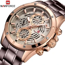 Мужские часы Топ люксовый бренд NAVIFORCE модные спортивные водонепроницаемые 24 часа дата часы мужские полностью Стальные кварцевые деловые наручные часы