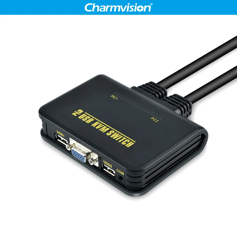 Квм переключатель Charmvision VK21 с 2 USB портами VGA линией 1 5 м HD удлинитель кнопками