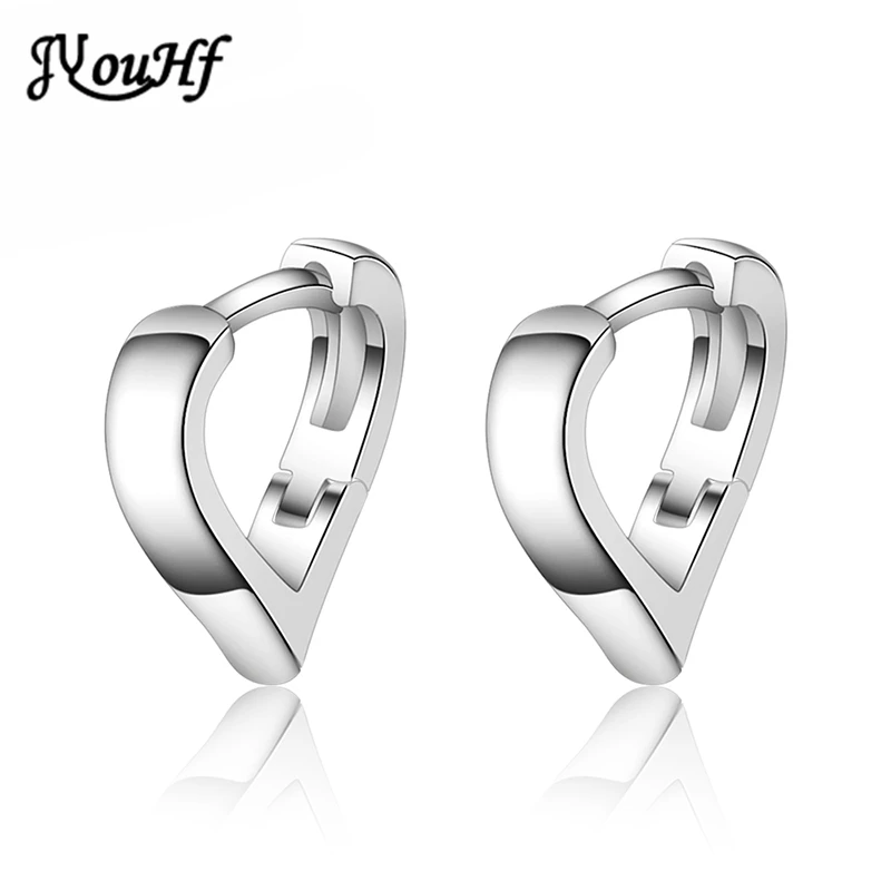 

JYouHF Minimalist White/Black Gold Color Love Heart Hoop Earrings for Women Female Jewelry Gift Oorbellen Brincos Pendientes