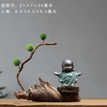 

Arts and crafts house decoration office works of Art Buddhist mood Ornament little wooden craftwork Ins statue home decoration