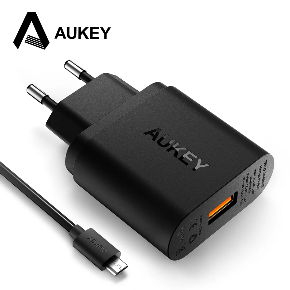 AUKEY 18W Usb Phone Charger Quick Charge 2.0 Fast Wall Charger Adapter
