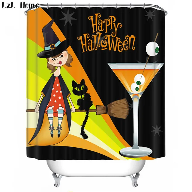 halloween shower curtain 3d waterproof skull bath curtain fabric bathroom curtain bath curtains hooks christmas decorations