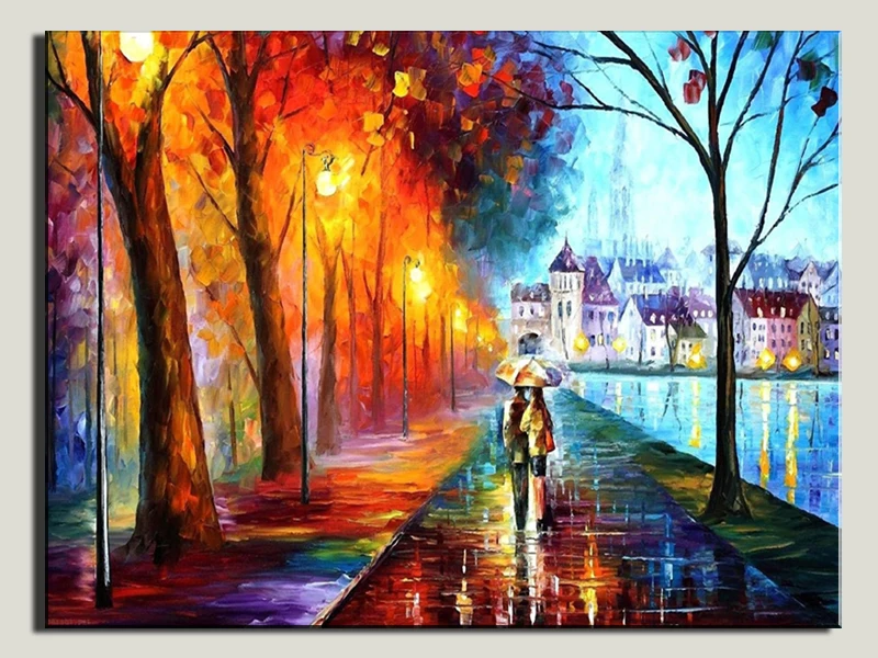 Vente chaude Romantique Couple Marchant Sous La Pluie HD