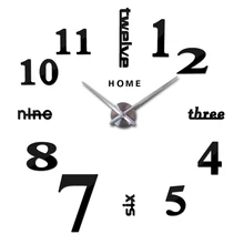 Арабская цифра цифровые настенные часы кварцевые большие кухонные часы 3D DIY зеркальные настенные наклейки большие настенные часы Домашние английские буквы