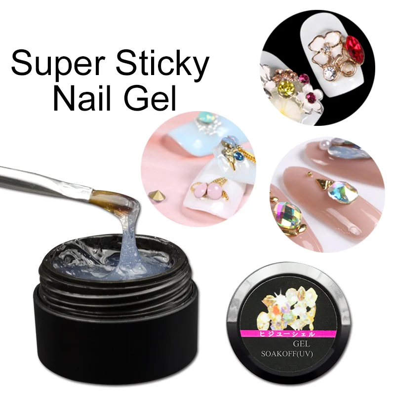 Saviland Glitter Glue Rhinestone UV Gel Varnish Adhesives Super Sticky Gel Nail Polish