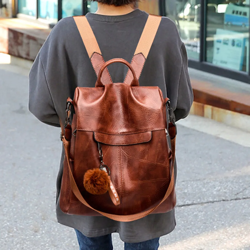 

Fashion Women's Outdoor Leather Zipper backpack Square Shoulder Bags Chains Leather Zipper backpack Square Shoulder Bag June12