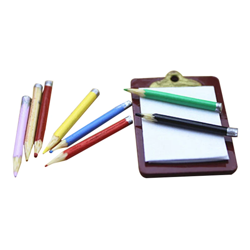 

8 Pcs/lot 1/12 Dollhouse Miniature Accessories Mini Colorful Pencil Model Doll Accessories New Arrival