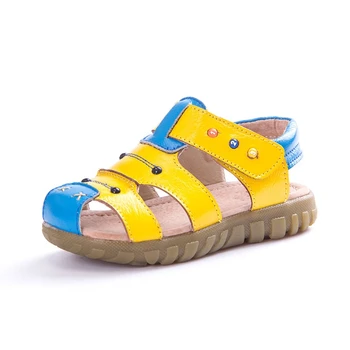 

NEW 2019 Summer Children Genuine leather Sandals Kids Sandalia Casual Comfortable Beach shoes Boys Girls Sandals 03K