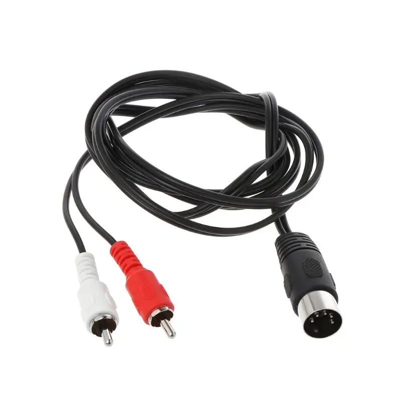 

High Quality 0.5M/1.5M 5 Pin Din Male to 2 RCA Male Audio Video Adapter Cable Wire Cord Connector for DVD Player