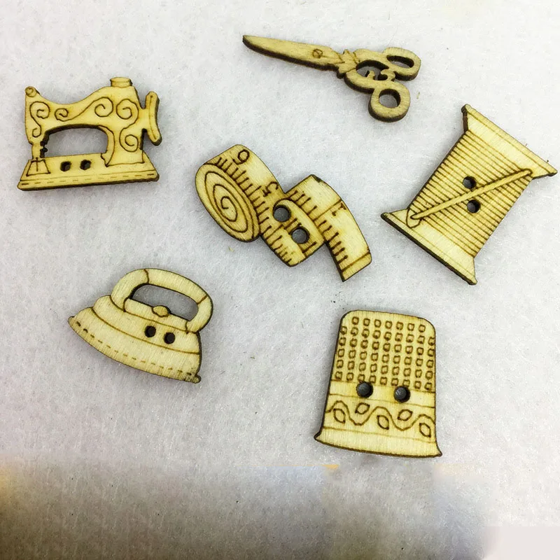 

50pcs 23*17mm Mixed Natural Sewing Tools Handmade Wooden Buttons Scrapbooking Carft For Sewing Decoration