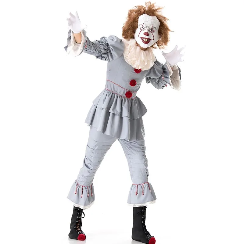 Utmeon взрослых унисекс костюмы на Хэллоуин костюм клоуна Необычные Хэллоуин Стивен Кинг это Pennywise террор Косплей Костюм