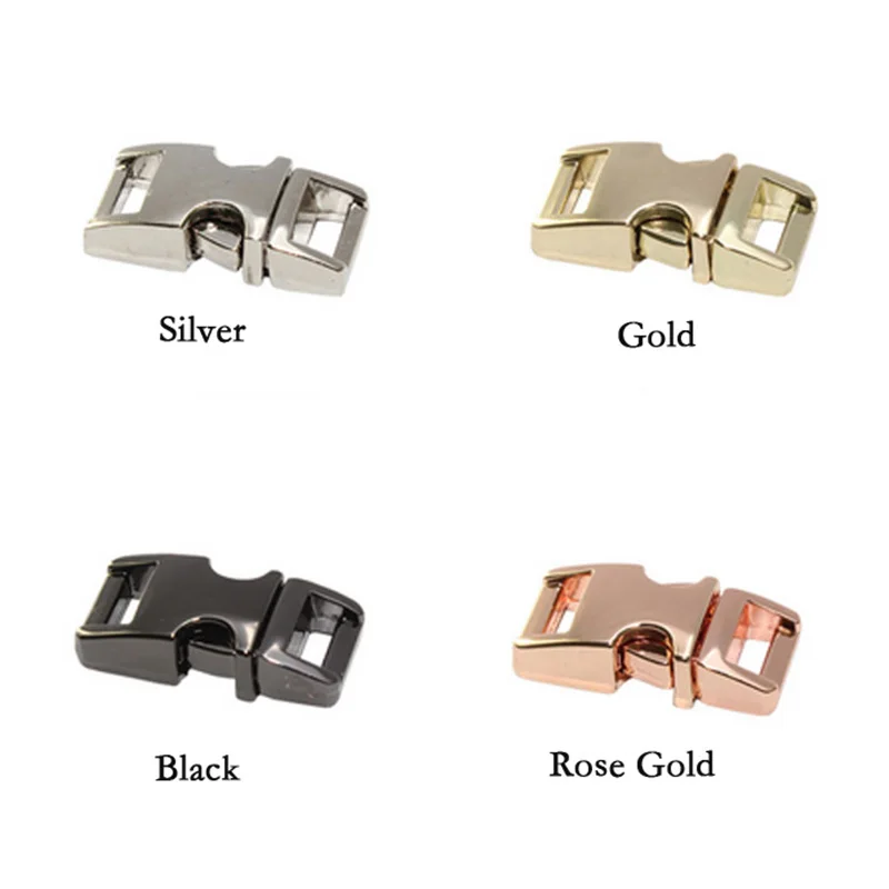 

50pcs/lot Steel Side Release Contoured Curved Metal Buckles for Belt Bag DIY Paracord Trinket Bracelet Accessories 4 colors