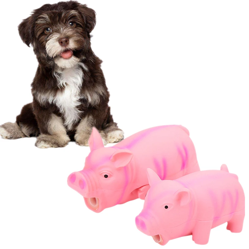 

Natural Latex Pig Pet Squeak Toys Cleaning Teeth Sound Play Dog Toys For Small Large Dogs Cats Puppy Molar Chew Toys 40JA3