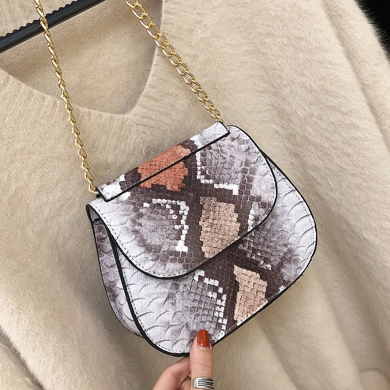 

Women's Messenger Bag mini Designer Serpentine Chain flap bag for Laides Crossbody Bag 2019 New Shoulder Bag Snake Handbag bolsa