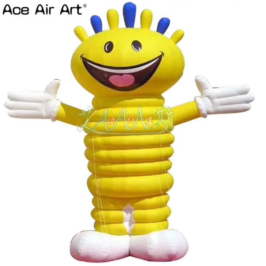 

new design inflatable sun cartoon character model,yellow inflatable sunboy with smile