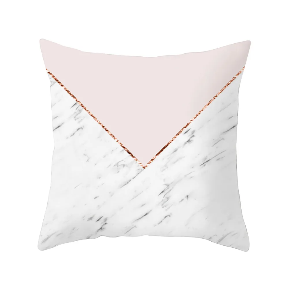 

Super soft fabric Square Pink Geometric Marble Texture Throw Pillow Case Rose Gold Cushion CoverPillow Covers Sofa Home Decor F4